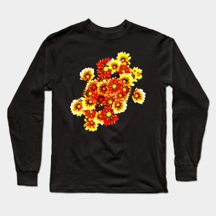 Gazanias in Red and Yellow Transparent Background Long Sleeve T-Shirt